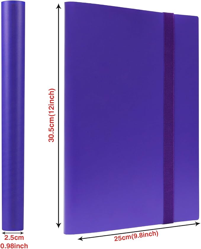 GEAoffice Card Binder 9 Pocket, 360 Pockets Trading Card Album Folder, Side Loading Collection Folder for MTG, TCG, Sports (Purple)