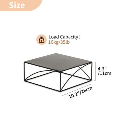 NUPTIO Cake Stand Dessert Display: Metal Cupcake Holder 10 Inch Pedestal Stands Black Food Risers for Wedding Party Halloween Birthday Event Kitchen Table Baby Shower Square Buffet Vase Plant Stand