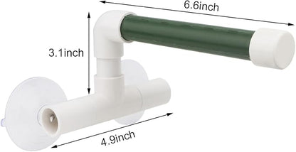 Hypeety Bird Parrot Stand Perch Shower Perch Standing Toy Portable Suction Cup Parrot Bath Stands Suppllies Holder Platform Parakeet Window Wall Hanging Play (2 Suction Cups Green)