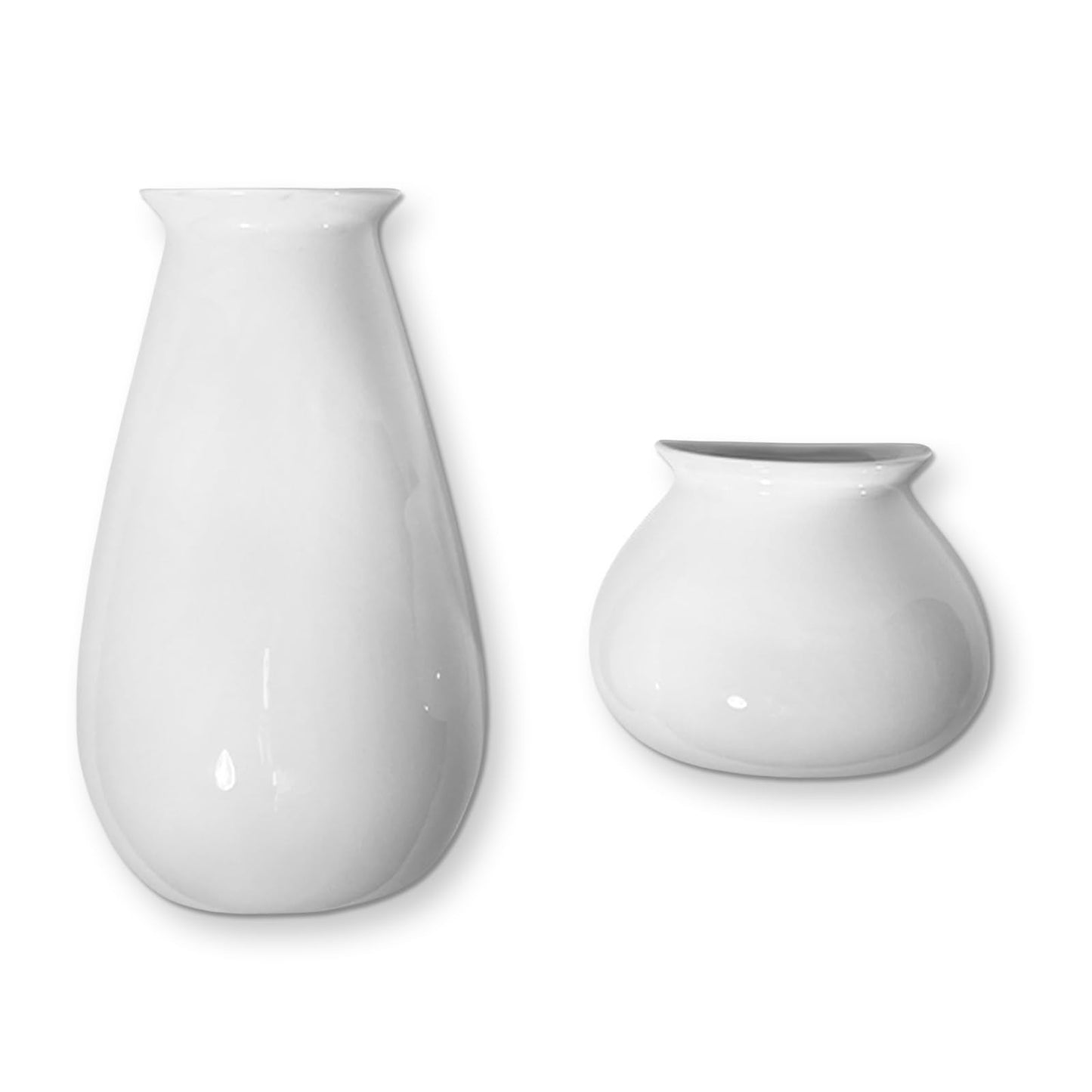 Set of 2 Hanging Ceramic Wall Planters, Wall Mounted Plant Holder, White Ceramic Planters for Indoor Plants, Home & Office Décor, Wall Hanging Flower Pots for Living Room, Bedroom, Balcony, Garden