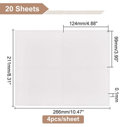 PH PandaHall 20 Sheet/80pcs Adhesive Wine Bottle Labels Custom Wine Label Stickers 3.9×4.9" White Blank Label Stickers Bottle Label Covers for Wine Wedding Engagement Anniversary Cocktail Party