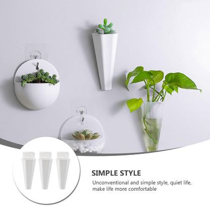 Yardwe Hanging Flower Pot 9Pcs Set White Plastic Wall Planters for Indoor and Outdoor Garden Decor Hydroponic and Trailing Compatible