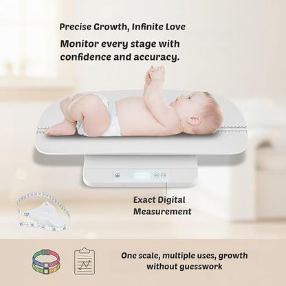 Baby Scale & Pet Scale with 60cm Tray, 330lb-150kg Digital Scale for Newborn, Puppy, Cat, Dog & Adult, Includes Tape Measure, Puppy Collar & Record Card, Hold/Tare Function,5 Unit Conversions