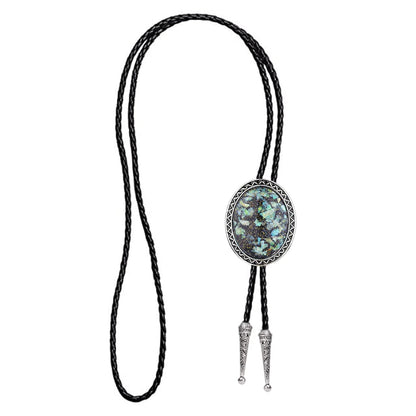 HUABOLA CALYN Bolo tie for Men Western Cowboy Leather Necktie Halloween Costume Bolo ties for Women (4# Opal)