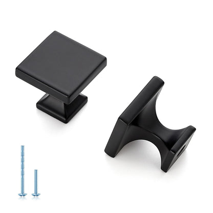 HOME EDIT 10 Pack Single Hole Matte Black Cabinet Knobs Solid Zinc Alloy Pulls for Kitchen Cupboard & Drawer Hardware
