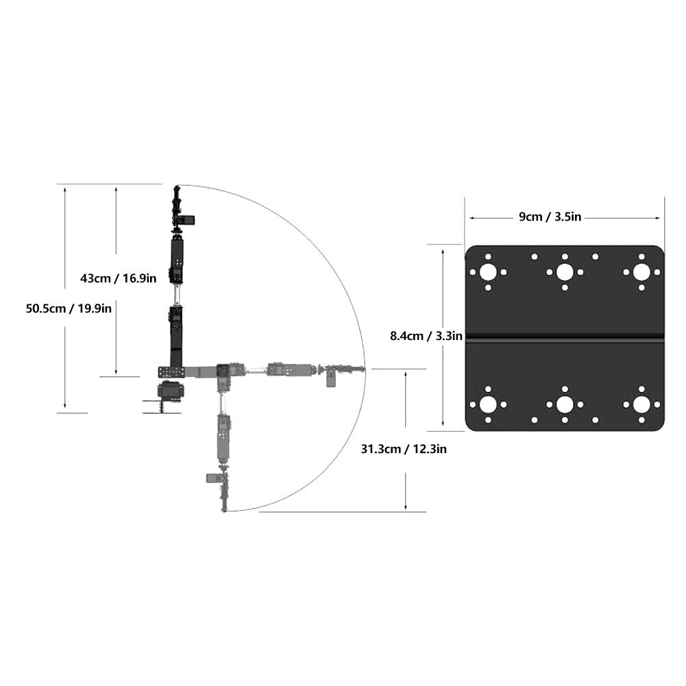 6DOF Robot Mechanical Arm Kit, Programming Robotic Clamp Hand Claw with 6 Servo Motors, 180 Degree Angle Manipulator Industrial Robot Parts for College Teaching