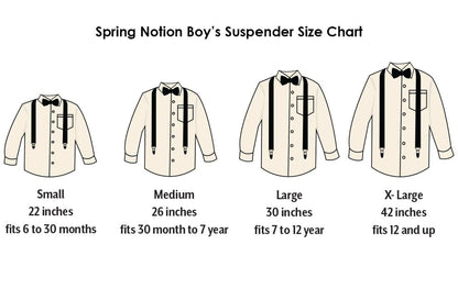 Spring Notion Boys' Suspenders and Solid Color Bowtie Set Teal Medium