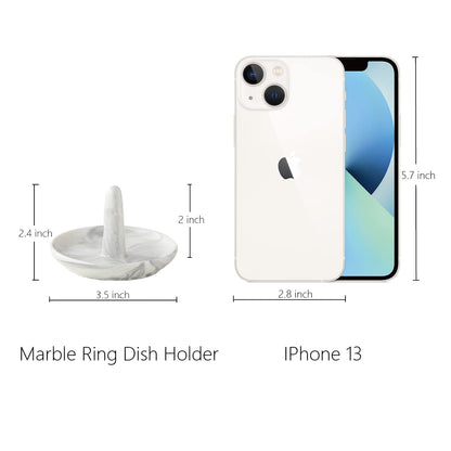 oskas Marble Ring Dish Holder,Decorative Porcelain Trinket Jewelry Dish Tray for Rings Earrings Necklaces,4 inch,Engagement Wedding Birthday Mother's Day Christmas Gift