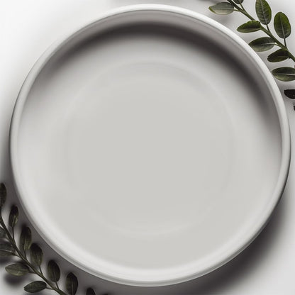 Willowy Heavy Duty Ceramic Plant Saucers for Indoors with Silicone Feet for Added Surface Protection - Scratch-Resistant Matte White, 10.75" at the Base or Less, Plant Water Catcher Tray