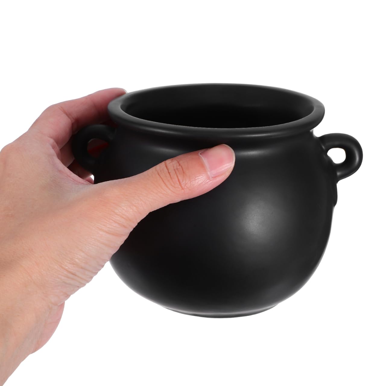 Cabilock Ceramic Witch Cauldron Bowl Halloween Candy Bucket for Treats Snack Serving Tray Decorative Dish for Parties and Festivities
