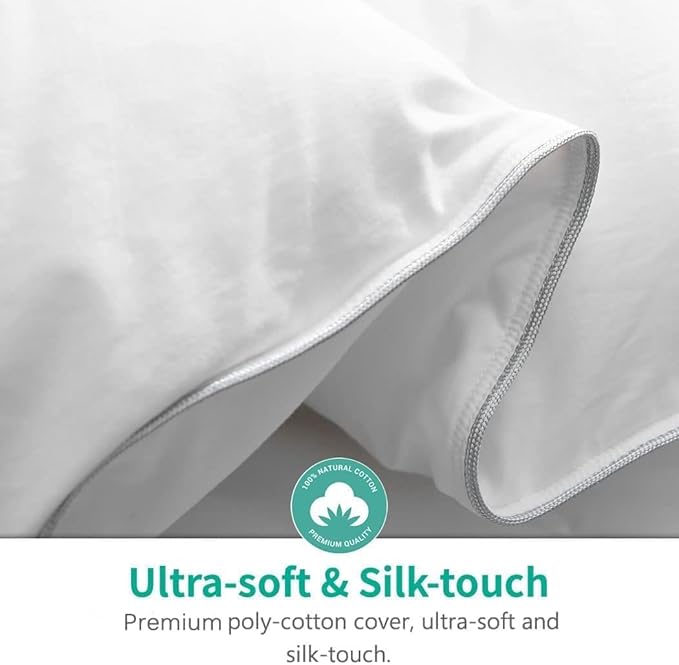 APSMILE Oversized King Size Heavyweight Down Feather Fibers Comforter for Winter Weather/Sleeper - Ultra-Soft High Fill-Power Hotel Collection Comforter, Fluffy Thicker Duvet Insert(120x98, White)