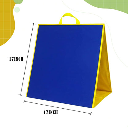 Topwon Felt Board, Folding Flannel Playboard Preschool Toddler Stories Boards, Animal Story Learning Double-Side Stand Flannel Board (Including Animal Felt)