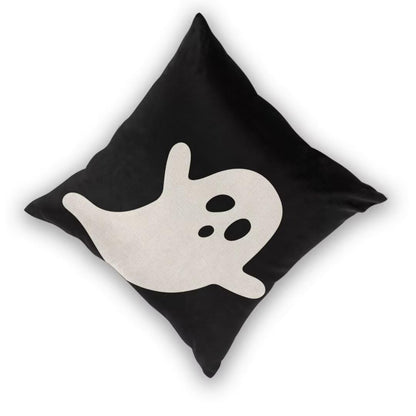 Sunshineyan Halloween Pillow Covers 18X18 Inch Set of 2 Black White Ghost Decor Throw Pillow Covers Halloween Cushion Cases Farmhouse Decorative Outdoor Pillow Covers for Couch Home Sofa Living Room
