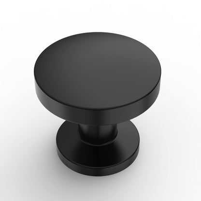 Amerdeco 10 Pack Matte Black Cabinet Knobs 1.2 Inch(30mm) Single Hole Cabinet Handles Round Dresser Knobs Drawer Knob for Bathroom Cabinets