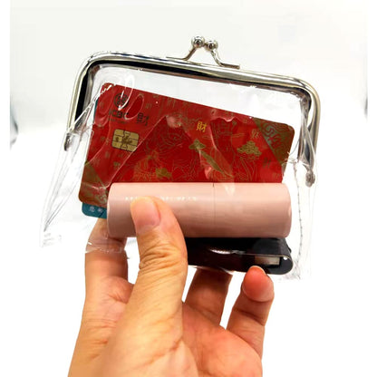 3 Pieces Clear Coin Purse，Transparent Change Purse，Jelly Wallets ，PVC Kiss-Lock Clear Wallet for Wome (white)