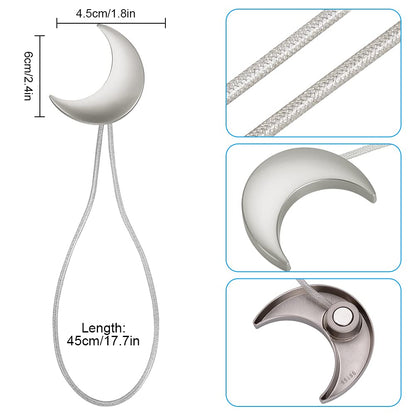 Sorfia Curtain Tiebacks, 2 Pack Magnetic Curtain Tiebacks Moon Curtain tie Back Curtain holdbacks Magnetic Curtain Clips Curtain tie Backs Curtain Clips Holder for Window Draperies Hold Curtains Drape