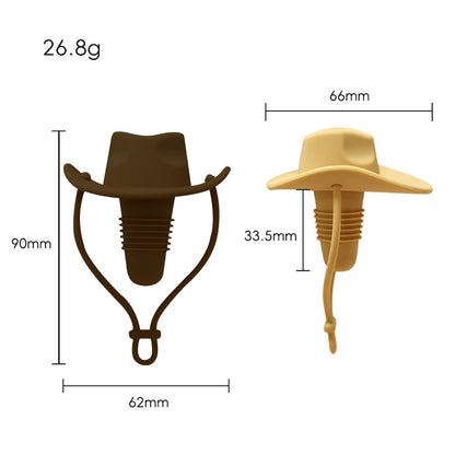 2 Pcs Cowboy Hat Silicone Wine Stoppers, Silicone Wine Stopper, Fun Hat Cap Seals Bottle & Keeps Wine Fresh, Funny Gag Gifts for Boyfriend, Stocking Stuffers Gifts for Adults