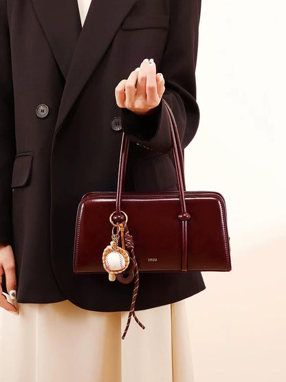 RTPRTP Brown Purse for Women, Small Faux Leather Top Handle Handbag with Crossbody Strap, Retro Satchel Shoulder Bag for Everyday Work and Going Out (brown)