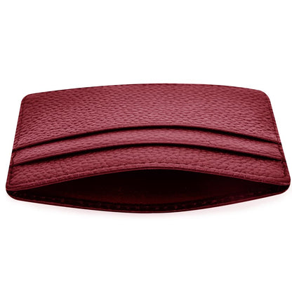 EASTNIGHTS Credit Card Holder Slim Wallet Leather Minimalist Wallet with ID Window (wine red)