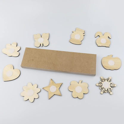 Alnicov “Home” Letter Sign Table Decoration Set with 10 Pieces Lovely Interchangeable Wooden Decor Sign Table Ornaments for Dinner Room Decor Table Topper