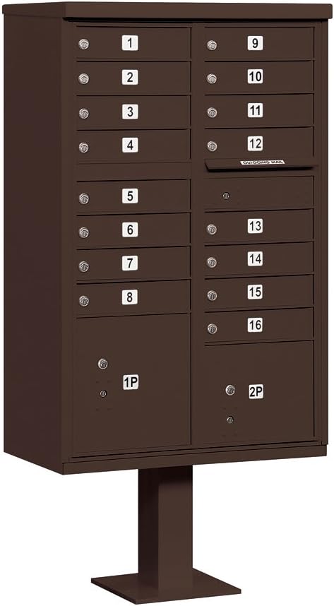 Salsbury Industries 3316SAN-U 16 A Size Doors, United States PostalSalsbury Industries 3316BRZ-U 16 A Size Doors, United States Postal Access Type III Cluster Box Unit, Bronze