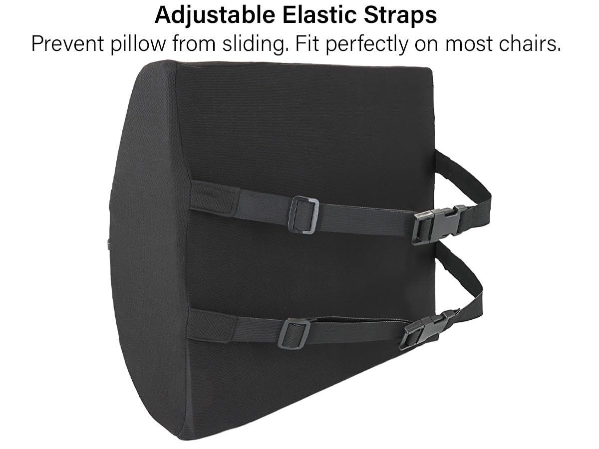 FSA/HSA Eligible, Vaunn Medical Lumbar Support Pillow with Firm Insert & Heated/Cooling Gel Pad