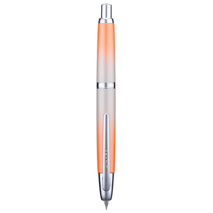 Jinhao 10 Press Fountain Pen with Box, Gradient Light Orange Retractable Extra Fine Nib with Ink Converter Set (Silver Clip)