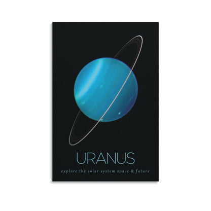 LGDSBHH Minimalist Uranus Solar System Canvas Wall Art - Educational Space Planet Poster - Science Classroom & Kids Bedroom Decor - 12x18 Inch (Unframed)