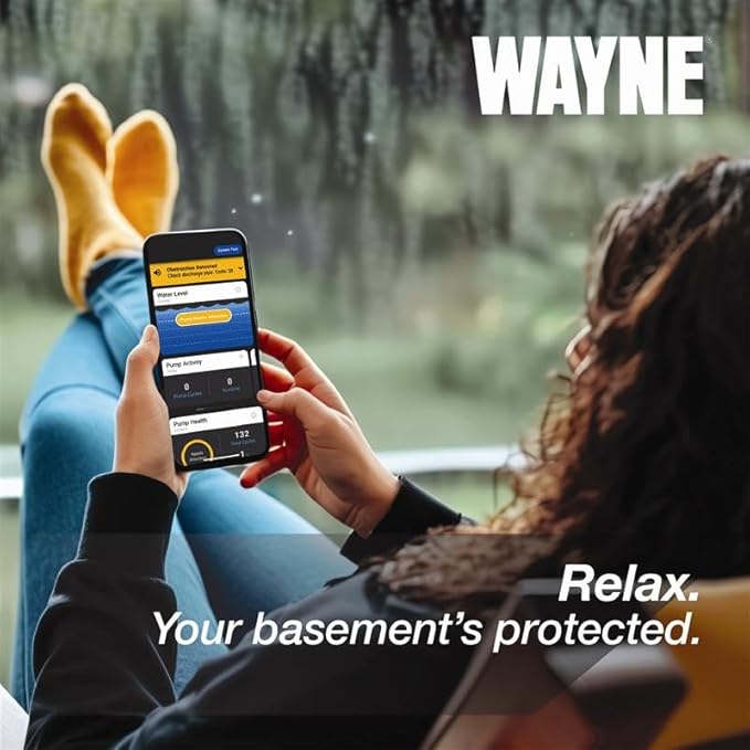 WAYNE HALO50 Smart Sump Pump – ½ HP Stainless Steel Basement Protection Pump, Up to 5,100 GPH – Digitally Connected Flood Protection with App Monitoring – Quiet Operation