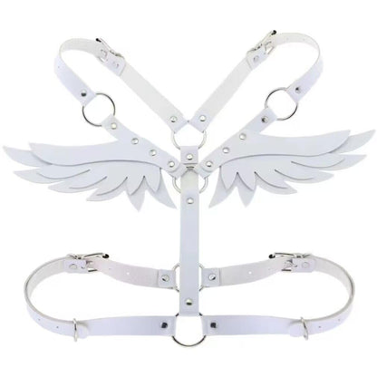 BAQOEYII Women Punk Angel Wings Body Chest Harness,Punk Angel Wings Waist Harness,Punk Angel Wing Chest Body Harness Waist Belly Chain Belt Rave Jewelry Accessories Halloween Outfit