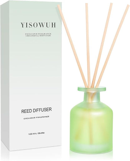 Reed Diffuser - Jasmine Lily 3.38oz (100ml) 1 Pack Essential Oil Reed Diffuser Set with 8 Sticks, Long Lasting Fragrance for Home, Bathroom, Bedroom, Room, Decor