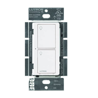 Lutron Caseta Original Smart Light Switch (Lutron Smart Hub Required), for Home, LED Lights, and Fans, 6 Amp, Single-Pole/3-Way, Neutral Required, PD-6ANS-WH, White