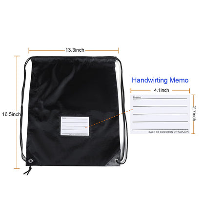 CODOBON 50 Pack Drawstring Bags,Bulk Draw String Backpack, DIY Gym Sports Cinch Bag Sackpack for Women Men, Black