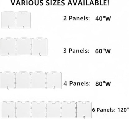 Clear Freestanding Dog Gate - 3 Panel Foldable Pet Gate for Doorways No Drilling Needed, Transparent Puppy Fence with Support Feet, Indoor Dog Barrier for Home Safety (60" W x 23.5" H)
