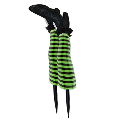 1 Pair Halloween Evil Witch Leg Props Wizard Feet With Boot Stake