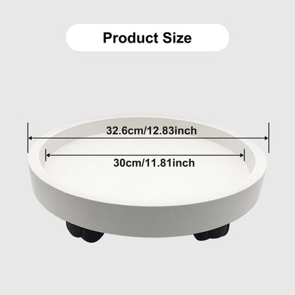 itechpanda Outdoor Roll Around Plant Caddy with Wheeled Planter Pallet, Heavy Duty Plant Tray Round Planter Trolly for Moving Large Potted Trees,Ceramic Heavy Plants (Large)