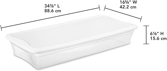 Sterilite 12-Pack 41 Quart Storage Box, Stackable Clear Plastic Bins with Snap-On Lids - Heavy-Duty Organizing Containers for Closet, Bathroom, and Office
