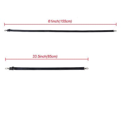 BOMKEE Purse Straps Bag Shoulder Leather Strap Replacement 61 Inch Synthetic Messenger Bag Strap with Metal Swivel Hooks for Bag Wallet DIY Purse (Black)