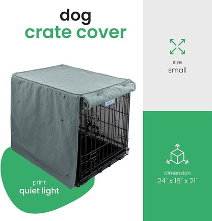Molly Mutt Quiet Light Dog Crate Cover, GOTS-Certified 100% Organic Cotton Canvas Cover for Dog or Puppy Kennel and Cage, Washable, Free of Harmful Chemicals, Small, Fits 24"x18"x21" Crate