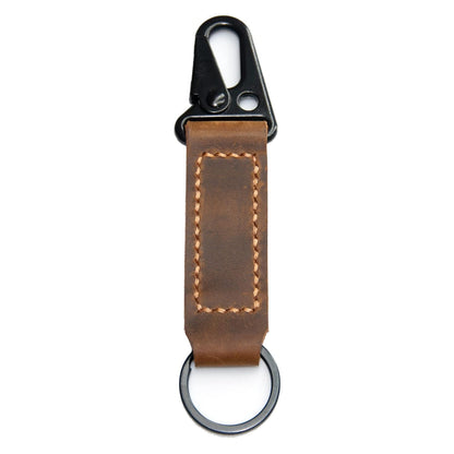 Turbosnail handmade leather keychain,leather Vintage durability keychain, Gift For Birthday (Brown)