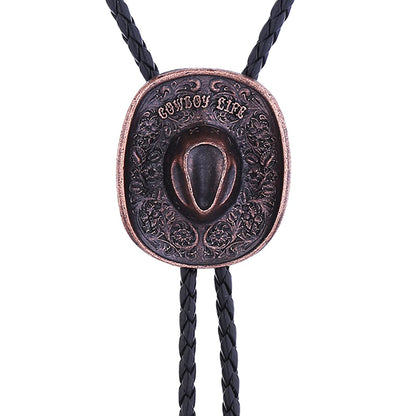 HUABOLA CALYN Western 3D Cowboy Hat bolo tie- Fashion Vintage Cowboy Knight Boots Bolo ties for Men