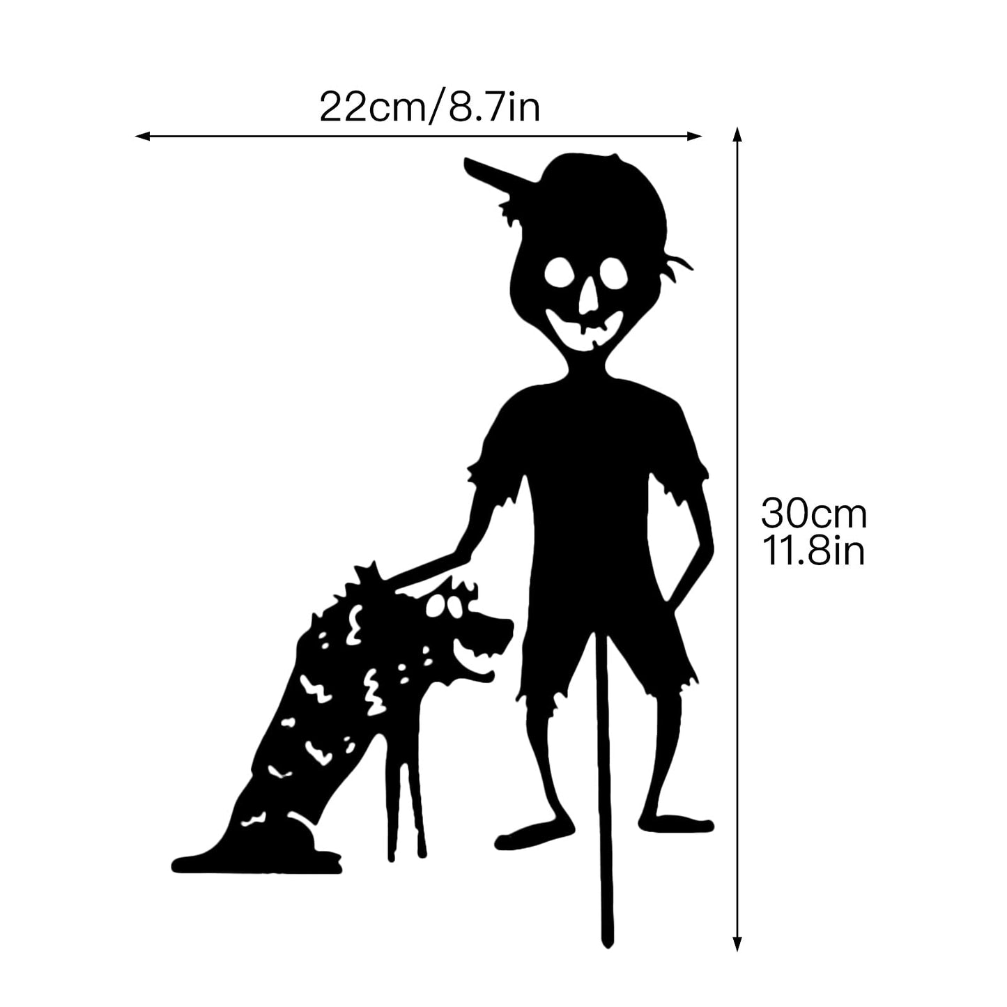 RSTYS 4Pcs Halloween Yard Decor, Black Metal Garden Outdoor Statues Garden Stakes Handicrafts Ghost Zombie Girl Station Halloween Garden Silhouette for Yard Lawn Ornaments Decor