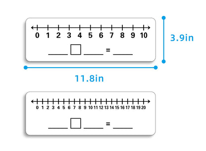 2 Pcs Dry Erase Number Line Board, Double Sided Number Line for Students, Homeschool, Teacher Supplies, Classroom, Math Game for Math Center，High Quality Durable 12 x 4 Inch 0-10, 0-20