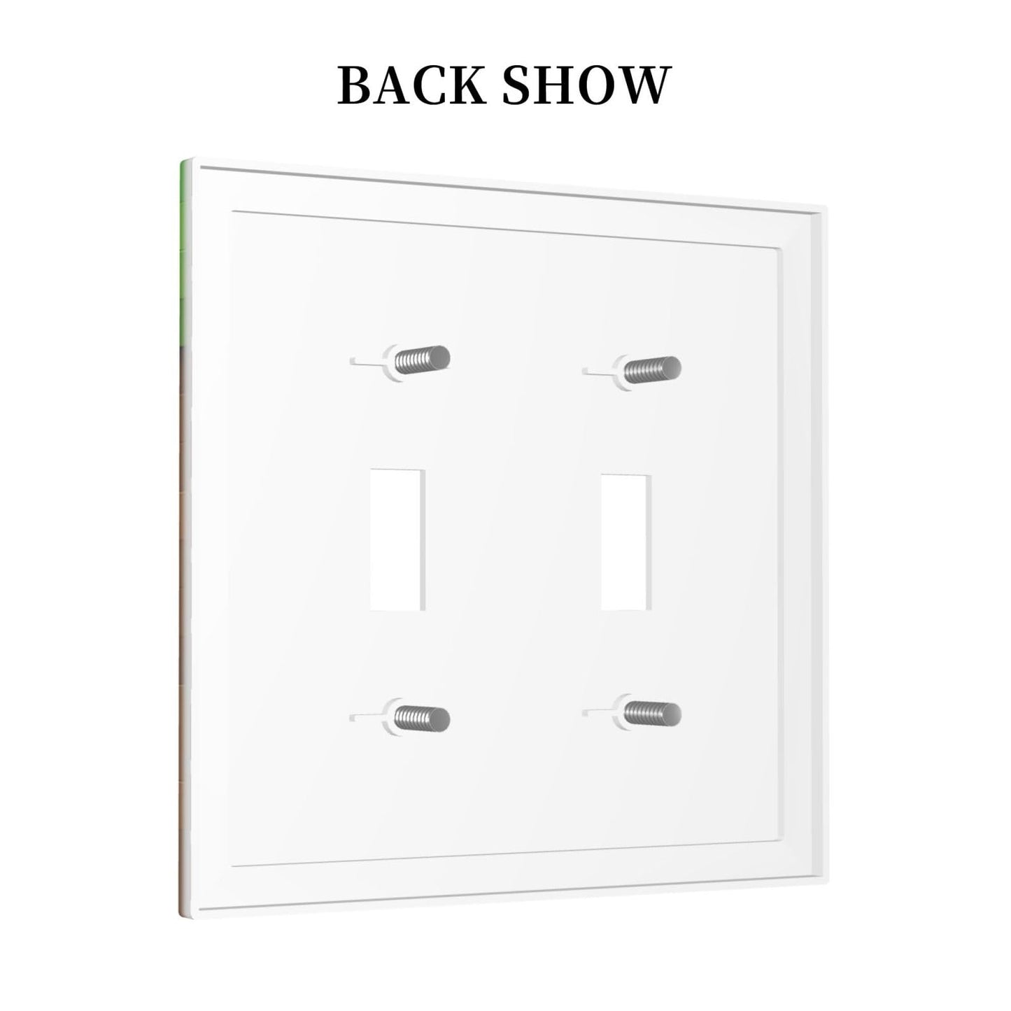 Pixel Style Gamer Themed Grass Block Decorative Switch Plates 2 Gang Double Toggle Outlet Light Switch Cover Wall Plate Electrical Faceplate for Kids Room Office Home Decor