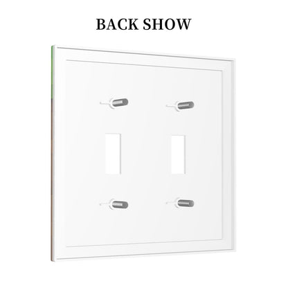 Pixel Style Gamer Themed Grass Block Decorative Switch Plates 2 Gang Double Toggle Outlet Light Switch Cover Wall Plate Electrical Faceplate for Kids Room Office Home Decor