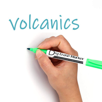 Volcanics Green Dry Erase Markers Low Odor Fine Whiteboard Markers Thin Box of 12