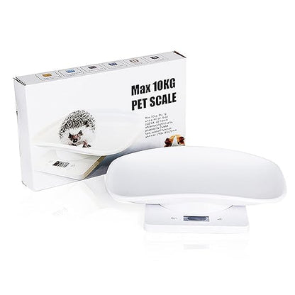 Digital Mini Pet Scale, Small Animal Weight Scale, Portable LCD Electronic Weighing Scale with Tray(Max. 22 lbs), Multifunction Kitchen Scale for Food/Puppy/Kitten/Lizard/Hamster/Tortoise/Whelping