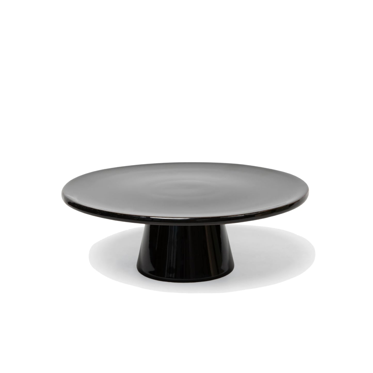 The Cake Stand – 10 Inch Gloss Ceramic Pedestal Cake Stand, Modern Footed Dessert Stand for Cakes, Cupcakes, Cookies & More (Black)
