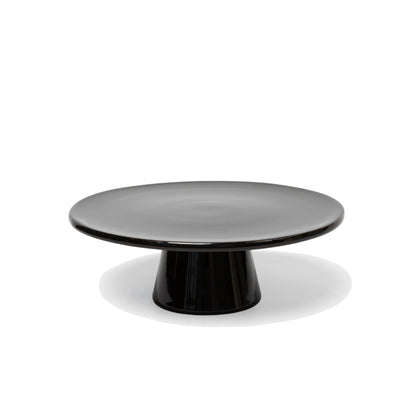 The Cake Stand – 10 Inch Gloss Ceramic Pedestal Cake Stand, Modern Footed Dessert Stand for Cakes, Cupcakes, Cookies & More (Black)