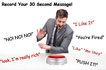 Voice Recording Button Easy Button Record 30 Seconds Talking Message Funny Office Gift Battery Powered Recordable Sound Buttons(red+Silver)